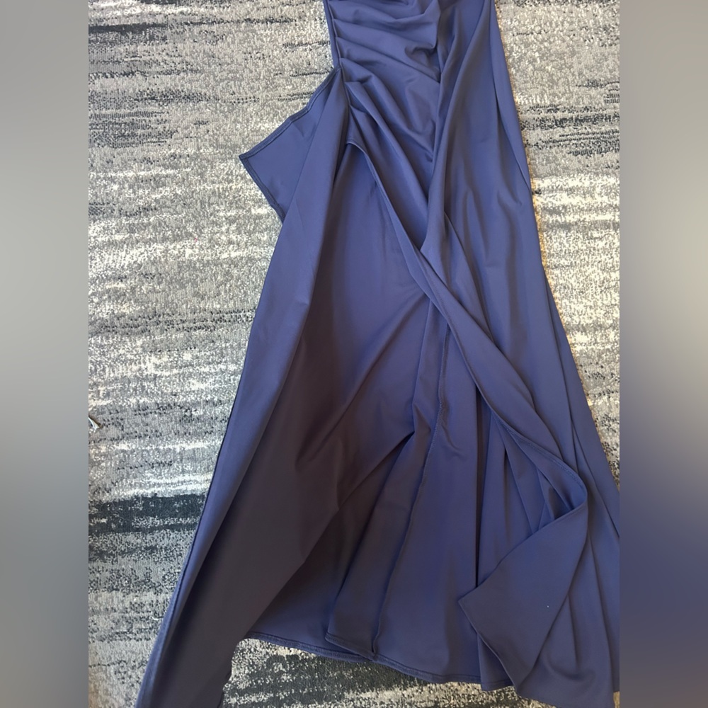 Ruched Off The Shoulder Formal Dress With High Slit - Picture 6 of 6